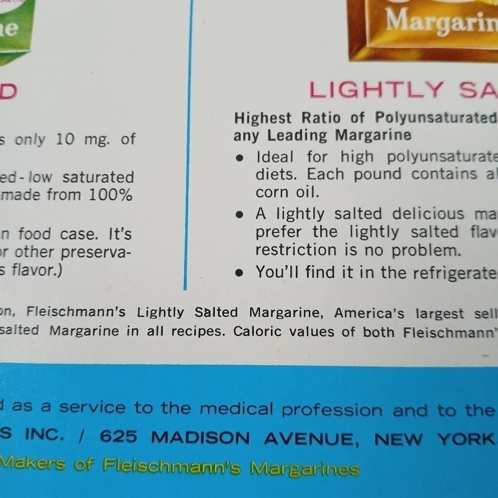 Vintage Pamphlet 1962 Booklet Fleischmann's Low-Sodium Diet Rare Item